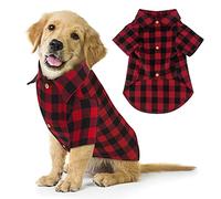 Jamktepat Plaid Dog Shirt Red Buffalo Dog Outfit Soft Casual Dog Clothes for Small Medium Large Dogs Puppy Cats Halloween Thanksgiving Christmas Costumes(L)