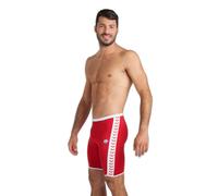 Arena Men's Performance Icons Solid Swim Jammer Trunks, Red/White Logo, 28