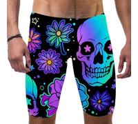 Jammers for Men, Size S to 3XL Cool Skull Pattern Swim Jammer Swimsuit for Practice and Competition Swimming Multicolor