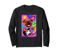 Jammin Bulldog on Guitar Long Sleeve T-Shirt
