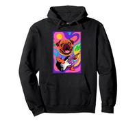 Jammin Bulldog on Guitar Pullover Hoodie