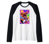 Jammin Bulldog on Guitar Raglan Baseball Tee