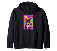 Jammin Bulldog on Guitar Zip Hoodie