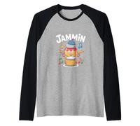 Jammin Fun Drum Music Cute Cartoon Raglan Baseball Tee