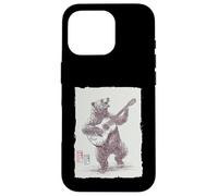 Jamming Bear Acoustic Guitar Player Vintage Folk Gift Case for iPhone 16 Pro