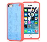 Jammy Lizard Case for iPhone 5/5S/SE - Retro Maze Game Back Cover - Blue & Red