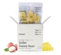 Jammy's™ - Lychee Gummy Bears | Low Sugar & Low Calorie | Vegan-Friendly | Keto-Friendly, Gluten-Free, Low Carb, High Fibre & Naturally Fruity | Delicious, Soft & Chewy | Box of 6 x 50g Bags
