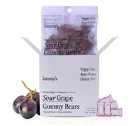 Jammy's™ - Sour Grape Gummy Bears | Low Sugar & Low Calorie | Vegan-Friendly | Keto-Friendly, Gluten-Free, Low Carb, High Fibre & Naturally Fruity | Delicious, Soft & Chewy | Box of 6 x 50g Bags