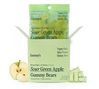 Jammy's™ - Sour Green Apple Gummy Bears | Low Sugar & Low Calorie | Vegan-Friendly | Keto-Friendly, Gluten-Free, Low Carb, High Fibre & Naturally Fruity | Delicious, Soft & Chewy | Box of 6 x 50g Bags