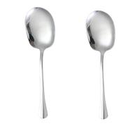 JAMN 2 Pc Stainless Steel Extra Large Serving Spoons Set, Refined with Classic Long Handle. Timeless Design Dishwasher Safe. All Occasion Serving Spoon. Measures a Generous 25.3cm L x 7.2cm Width