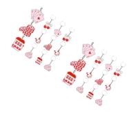 JAMNGHB 12/24Pcs Heart Day Accessories Love Inspired Keychains Sturdy Acrylic Pendant for Backpack and Daily Use Couple Keyring