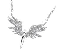 JAMNGHB Beautiful Zircon Studded Angel Wing Pendant Necklace Thoughtful Loved People Wing Pendant Accessories Inlaid Zircon Neck Chain