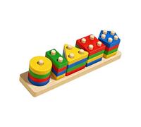 JAMNGHB Colorful Wood Building Block Sorting Stacking Game Toy for Kids Learning Space Awareness and Problem Solving Skill Toddler Educational Puzzle Toy