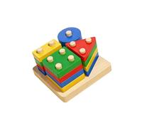JAMNGHB Colorful Wood Building Block Sorting Stacking Game Toy for Kids Learning Space Awareness and Problem Solving Skill Toddler Educational Puzzle Toy