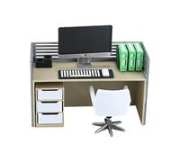 JAMNGHB Contemporary Miniature Desk Set Including Table Chair and Trash Can Accessories Dollhouses Ornament Decoration Model House Accessories