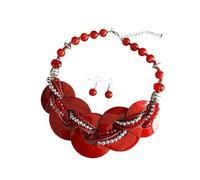 JAMNGHB Contemporary Shell Jewelry Ensembles Necklace with Matching Earrings Versatile Wear From Beach to Dinner 125g Premium Chain Versatile Shell Necklace