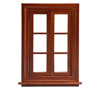 JAMNGHB Detailed Miniature Window Frame Model Figure for Doll House Accessory Wide Double Opening Design for Adult Kids Collector Miniature Doll House Window