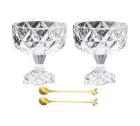 JAMNGHB Elegant High Stem Ice Cream Cup Thickened Shatters Resistant Glass Bowl for Dessert Serving Party Dining Kitchen Use Elegant Salad Bowl with Stand