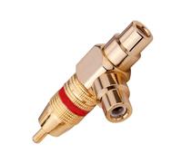 JAMNGHB Gold Plated 1 Male to 2RCA Female Splitter Adapter Video Sound Two Way Connector Splitter Connector for Loudspeaker