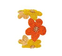 JAMNGHB Handmade Raffia And Alloy Floral Bracelet Lightweight Jewelry Elegant Wrist Jewelry Accessory For Everyday Wear