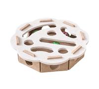 JAMNGHB Interactive Cats Puzzle Box Toy With Holes And Bells For Mental Stimulation Indoor Play Felt Fabric Design Cats Toy