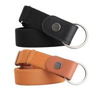 JAMNGHB Pack of 2pc Invisible Without Clasp Elastic Belts for Men Women Comfortable Stretch Waistband Adjustable Design