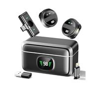 JAMNGHB Radio Double Lavalier Pickup 4 Registering Modes 40Hrs Amusement Attractive Clip Plan Noise Cancelling For Live Stream Broadcast Team Collaboration Radio Pickup Structure