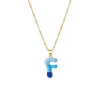 JAMNGHB Trendy Alloy Letter Necklace Sturdy Finish Multiple Color Options Elegant Collarbone Chain For Students Teens Long Lasting Color Adjustable Necklace