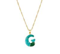 JAMNGHB Trendy Alloy Letter Necklace Sturdy Finish Multiple Color Options Elegant Collarbone Chain For Students Teens Long Lasting Color Adjustable Necklace