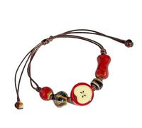JAMNGHB Unique Handwoven Bracelet Ceramic Fruit Bracelet Ceramic Texture for Art Enthusiasts and Handmade Jewelry Fan