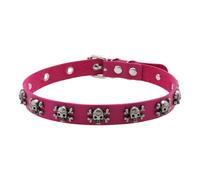 JAMNGHB Unisex Gothic Skull Necklace With Studded Accent PU Leather Jewelry Adjustable Closure For Rocker Streetwear Looks Unisex Punk Pu Leather Necklace