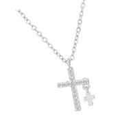 JAMNGHB Versatile Zirconia Crucifix Pendant Necklace Metal Steel Jewelry For Everyday Outfits Special Event Gift Giving Crucifix Necklace