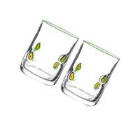 JAMNGHB Vintage Lemon Pattern Drinking Glasses 14oz Clear Tumblers Sturdy Kitchenwares for Wine Juices Tabletop Display Glass Tumblers for Cocktails