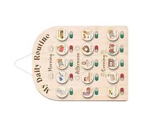 JAMNGHB Visual Responsibility Chart for Kids to Track Tasks and Build Good Routines Using Wood Construction Kids Behavior Chart