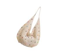 JAMNGHB Women Crochet Shoulder Bag With Colored Beads Handbag Seaside Lovely Armpit Fashion Beach For Travel Women Handbag Knitting Shoulder Colorful Beads Armpit Fashion Beach