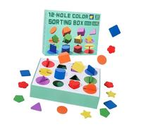 JAMNGHB Wooden Color Sorting Box for Toddler Early Learning Shape Matching Educational Toy for Kids Fine Motor Skill Exercise Kids Shape Pairing Color Sorting Game