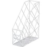 JAMNIK Metal Magazine Rack,File Organizer,Metal Hollow Out Document Holder, Books Stand,For Office Home Library (White)