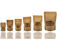 Jamo Solutions | 1pc, Sample Pack | Kraft Paper Window Stand Up Sealable Pouch with Zip Lock