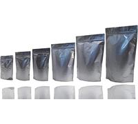 Jamo Solutions | 25pcs, 100ml | Aluminium Foil Stand Up Pouch with Zip Lock | Food Storage Bag for Tea, Coffee, Spices | Resealable Heat Seal for Long-Term Freshness (85 x 145mm)