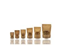 Jamo Solutions | 25pcs 500ml | Kraft Paper Window Stand Up Sealable Pouch with Zip Lock (130 x 225mm)