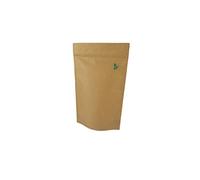 Jamo Solutions Kraft Paper Food Bag - Fully Biodegradable Stand Up Pouch with Zip Lock - Resealable Storage Bag for Dry Food, Coffee, Spices - 25 x 2000ml