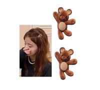 Jamortty Bear Hair Clips, Y2K Kawaii Cat Paw Design, 4 Pieces (Brown Bear)