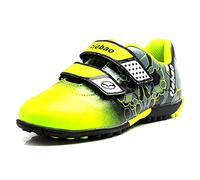 Jamron Tiebao Boys Cool Multicolor Hook&Loop Football Shoes Fustal Soccer Sneakers Hard Ground Turf Indoor SN76660 Green Little Kid UK1