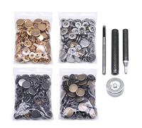 Jamsinmu 120 Set Leather Rivets Double Cap Rivets Tubular Rivets Metal Quick Rivets for Leather Craft Repair and Decoration 12.5mm(633#)