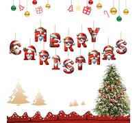 JAMSSOW Merry Christmas English Letters Tree Decorations, DIY Alphabet Letter Pendant, Hanging Ornament for Home Xmas Decor