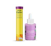 Jamu.n Active Acne Control Dewy Serum and Acne Fighter Combo for Active Acne & Dark Spot Reduction with 2% Salicylic Acid & Caffeine for Breakout Control