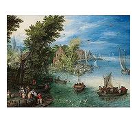 Jan Brueghel The Elder River Landscape Unframed Wall Art Print Poster Home Decor Premium