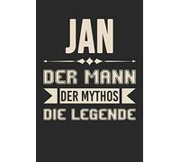 Jan Der Mann Der Mythos Die Legende: Din A5 Kariertes Heft (Kariert) Mit Karos Für Jan | Notizbuch Tagebuch Planer Für Jeden Mit Dem Vorname Janni | ... Journal Jan Name & Spitzname Notebook