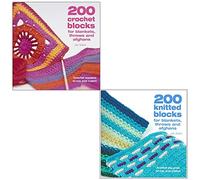 Jan Eaton Collection 2 Books Set (200 Crochet Blocks for Blankets Throws and Afghans, 200 Knitted Blocks for Blankets Throws and Afghans)