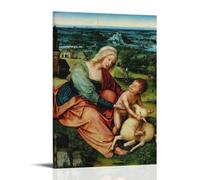 Jan Gossaert Painter's《The Virgin And Child with A Lamb》Art Poster Picture Canvas Wall Paint Arts Decor Modern Home Artworks 16x24inch(40x60cm)